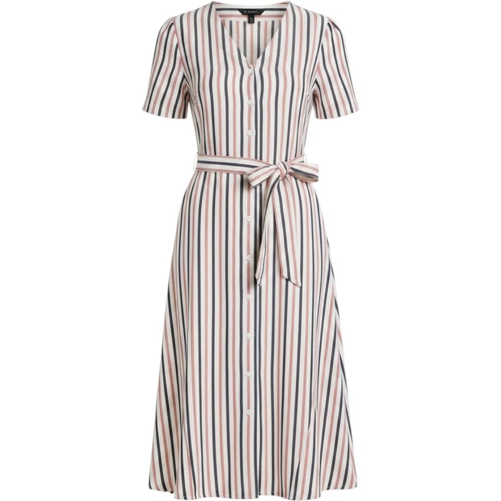 Dockers Midi Dress Relaxed Fit Blue Red Stripes A42710003 Small
